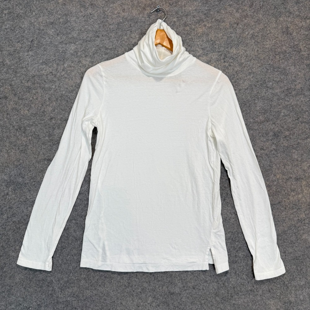 Alex Mill Turtleneck Top Shirt Womens Small White Designer Lightweight Knit
